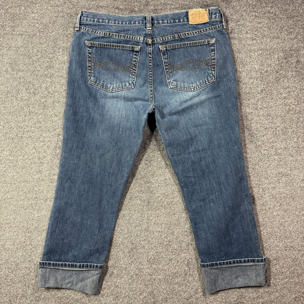 Abercrombie & Fitch 1892 Vintage Bootcut Jeans Indigo Blue Button Fly Size 6 - Picture 6 of 11